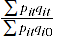 Equation: This is a Paasche quantity index using price from period t anf quantities from periods t and 0.