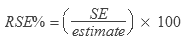 Image - RSE percent equals SE over estimate times 100
