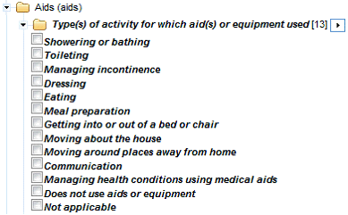 Image:example of multiple response data items