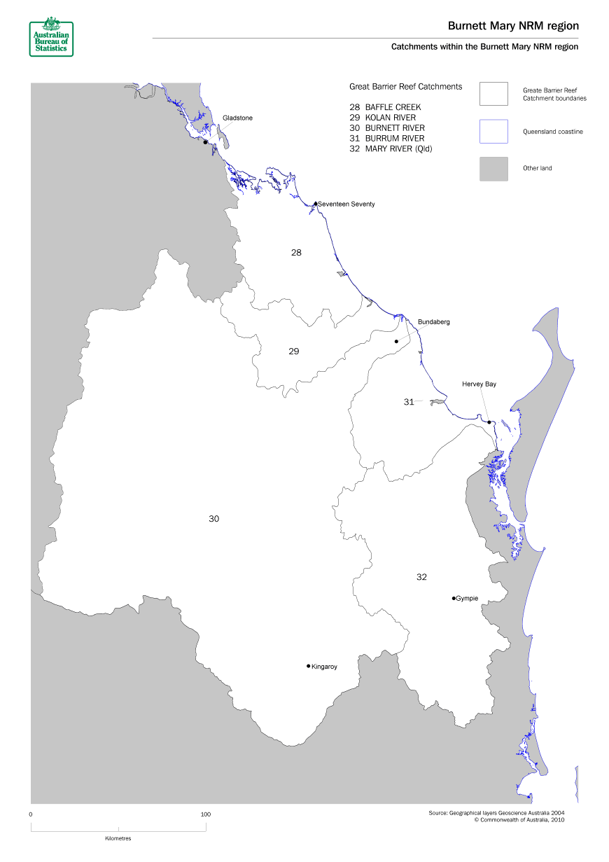 Catchments within the Burnett Mary NRM region