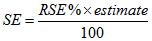 Calculation for the Standard Error using RSE