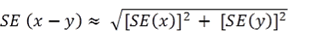 Formula to calculate the SE of the difference between two estimates