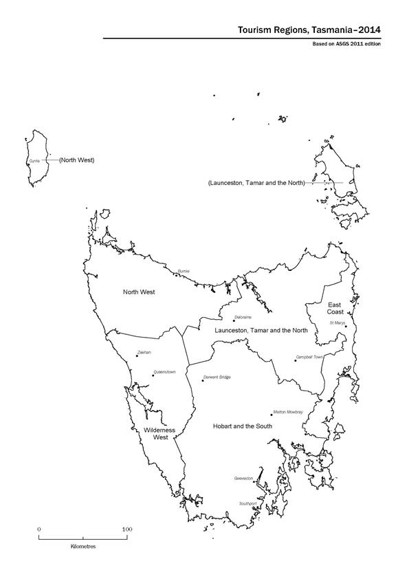 Tourism Regions, Tasmania - 2014