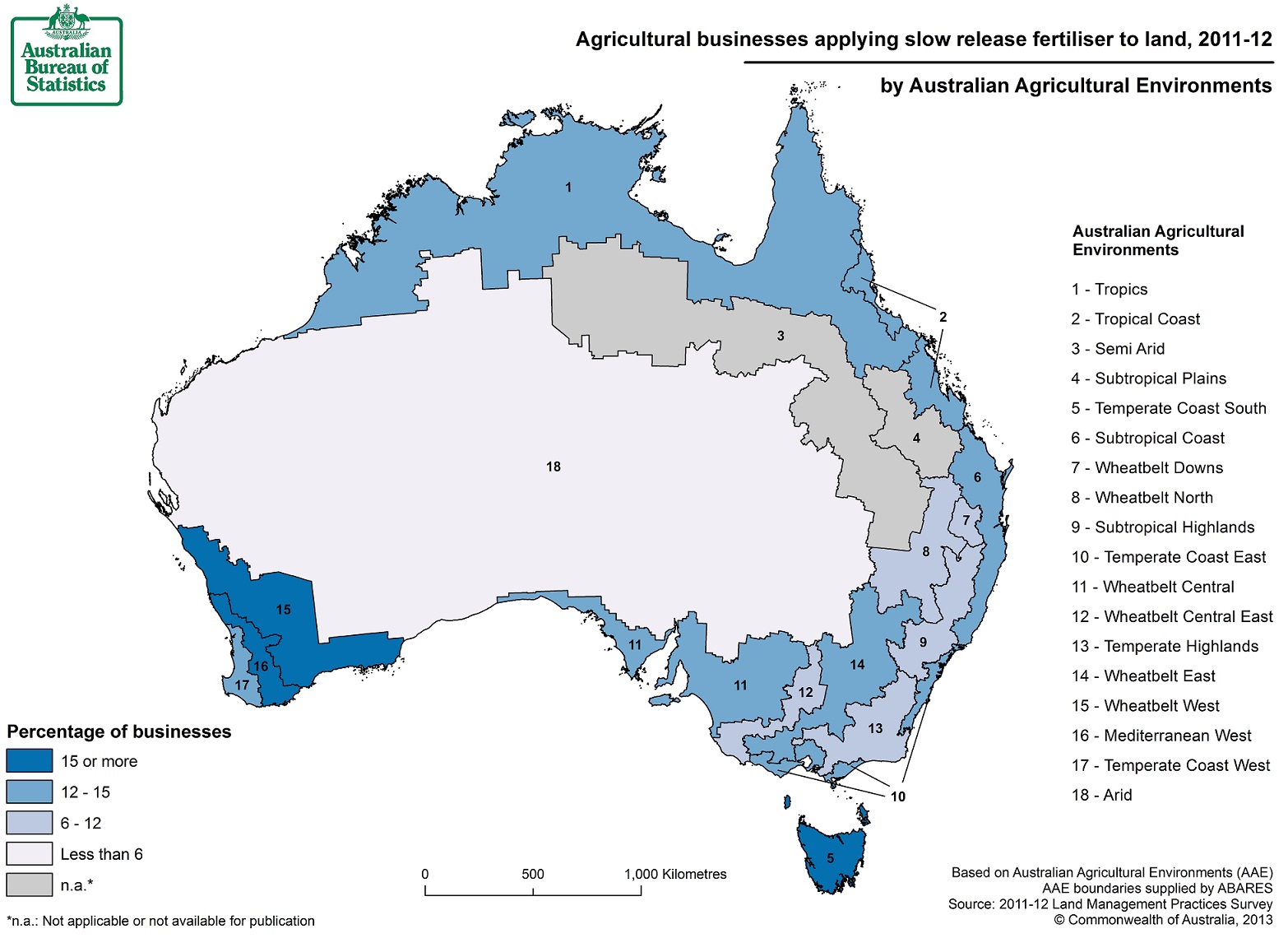 Image: Map of slow release fertiliser use