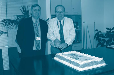 Peter Harper, Deputy Australian Statistician and Ron McKenzie, Statistics New Zealand’s Principal Economic Statistician, Industry and Labour Group, at the celebrations of the 2006 ANZSIC release 