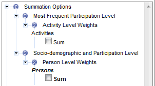 Picture: screen shot of available weights