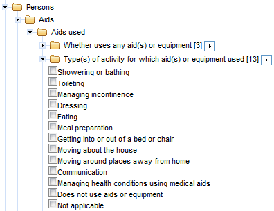 Image: multiple response data items