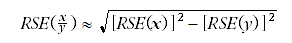 Image: RSE of Proportion equals square root of RSE x squared minus RSE y squared