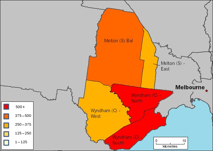 Image: Map of Melton - Wyndham Statistical Subdivision in Victoria