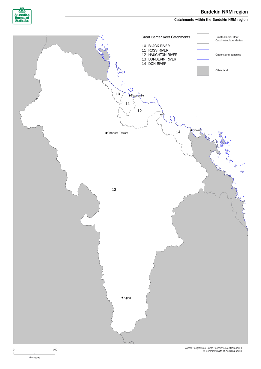 Catchments within the Burdekin NRM region