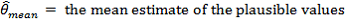 Equation: theta mean equals the mean estimate of the plausible values