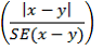 Equation: Statistical significance test statistic equals x minus y over standard error of x minus y