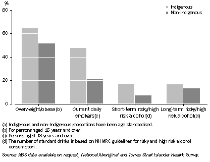 Graph: selected health risk factors(a), nsw—2004–05