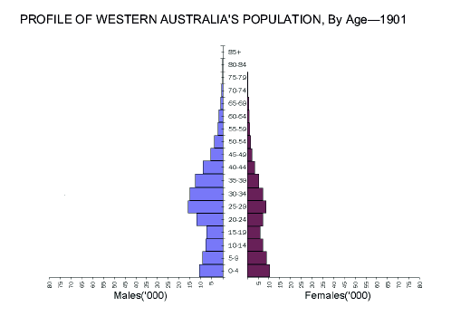 Profile of Western Australia's Population, By age - 1901