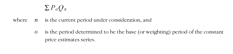 Formula representing the calculation of constant price estimates