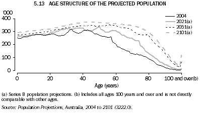 5.13 AGE STRUCTURE OF THE PROJECTED POPULATION
