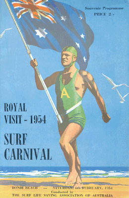 This surf lifesaver adorned carnival programmes throughout the 1950s and 1960s.