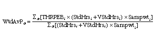 Equation: Weighted average of all job prices equation