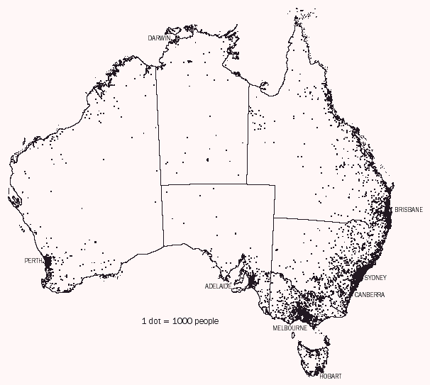 Map - 5.15 Population distribution - 30 June 2001