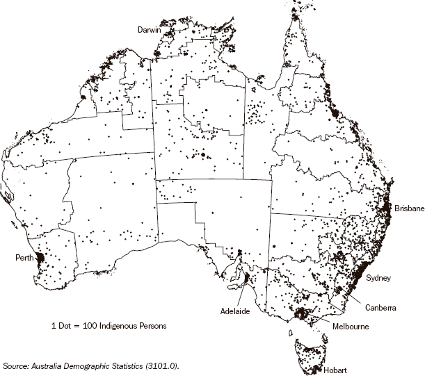 Diagram: 7.23 Indigenous population distribution(a)—June 2006