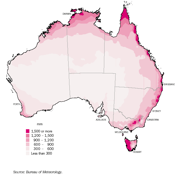 Map 1.5 - Average annual rainfall