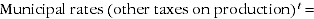 Municipal rates (other taxes on production) superscript t