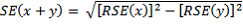 Equation: Calculation of relative standard errors of proportions and percentages