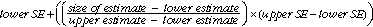 Equation: A general formula for estimating the standard error of an estimate.