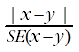 x-y over SE(x-y)