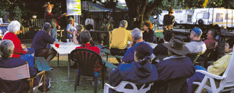 Image: People at a caravan park