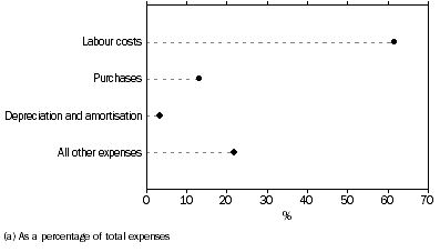 Graph: EXPENSE ITEMS, Social services(a)