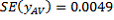 Equation: the standard error of the mean = 0.0049