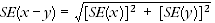 Equation: Mathematical equation for the relative standard error of the difference between two estimates