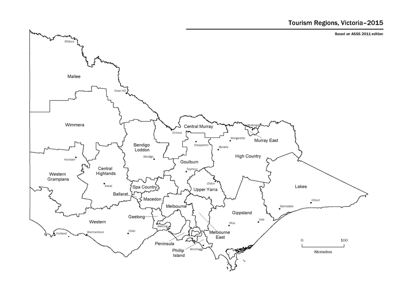 Tourism Regions, Victoria - 2015