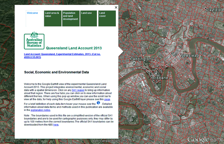 Map: Google Earth region sample