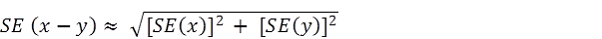 Formula for calculating the sampling error of the difference between two estimates