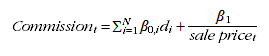 Equation: Formula for working out commission rate