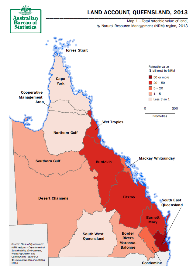 Map 1 - Total rateable value by NRM