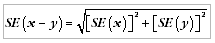 Formula: Standard Error (of the difference)