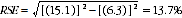 Equation: Example of calculation of RSE of a proportion.