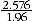 Image: Conversion of 95% Margin of Error (MOE) to 99% MOE equals MOE times 2.576 over 1.96