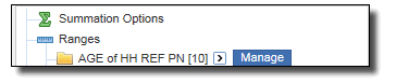  Ranges can be found by selecting the ranges button