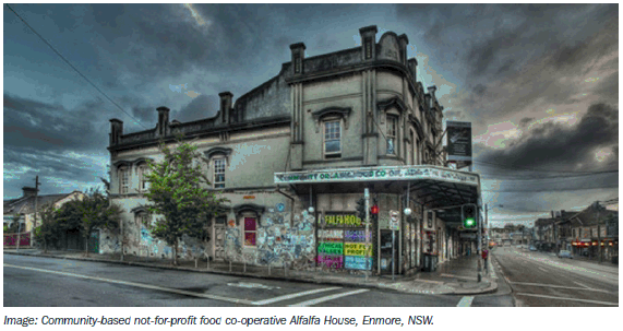 Image: Community-based not-for-profit food co-operative Alfalfa House, Enmore, NSW.