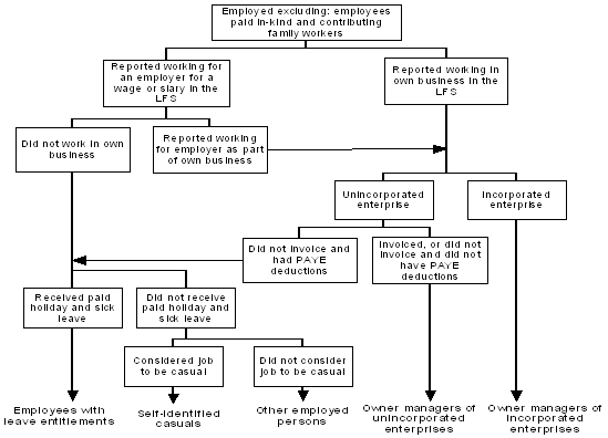 Diagram 4.3 - Framework of employment type classification - Forms of Employment survey, 1998