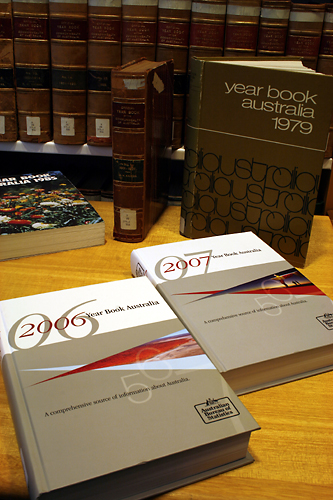 Photograph: Yearbooks at the Parliamentary Library