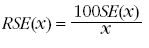 Equation - RSE(x)=100*SE(x)/x