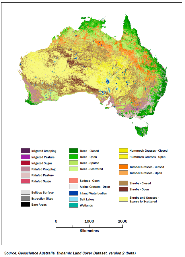 Diagram: LANDCOVER, Australia, January 2010 to December 2011