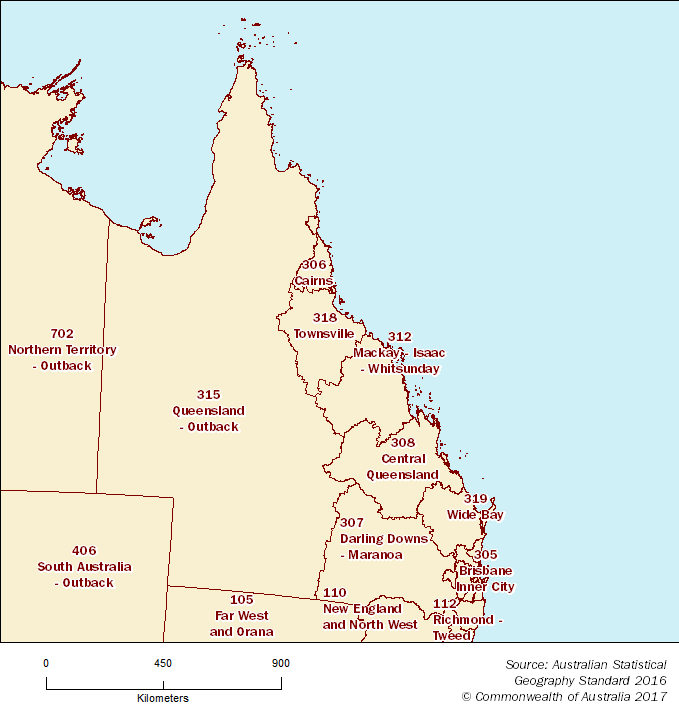Figure 3.5: Statistical Area Level 4 Map - Queensland
