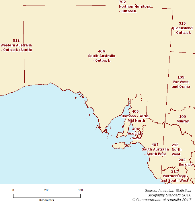Figure 3.7: Statistical Area Level 4 Map - South Australia
