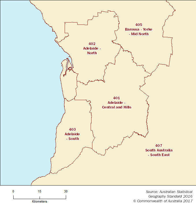 Figure 3.8: Statistical Area Level 4 Map - Adelaide